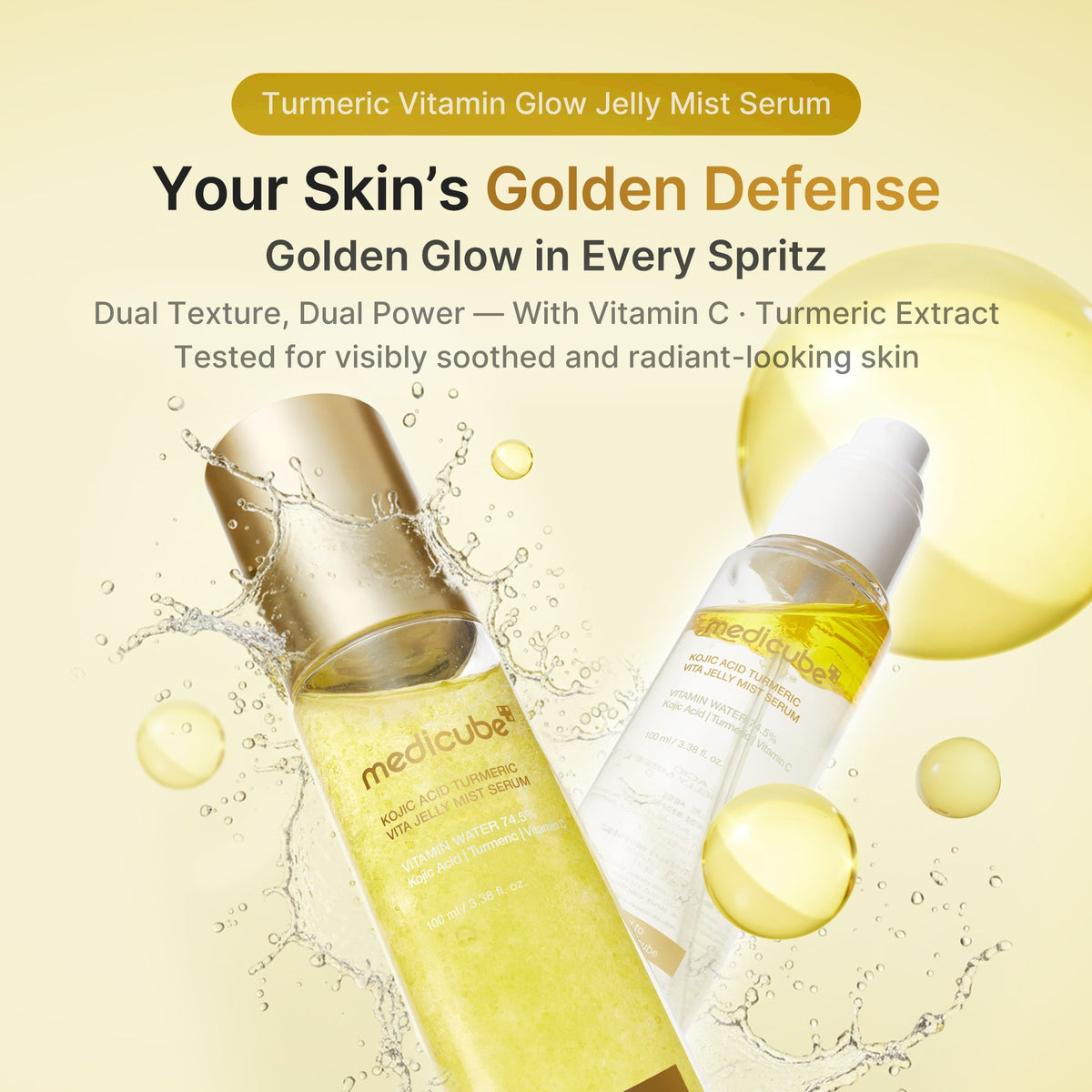 Kojic Acid Turmeric Vitamin Gold Jelly Mist Sérum
