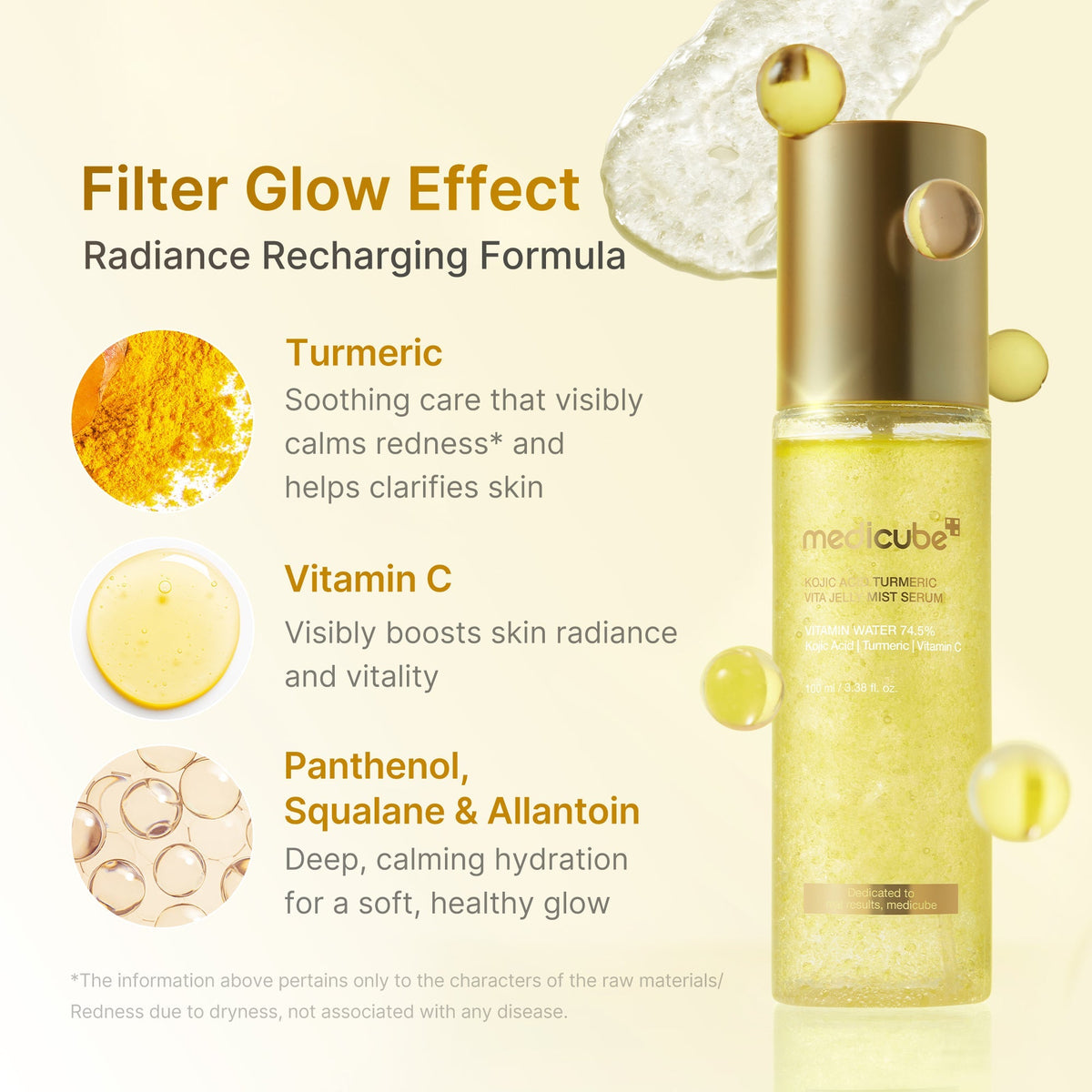 Kojic Acid Turmeric Vitamin Gold Jelly Mist Sérum